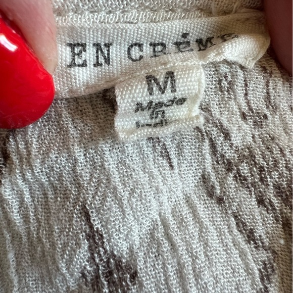 En Creme Medium Sleeveless Gauzy Boho Blouse Babydoll Cottagecore - Picture 8 of 10